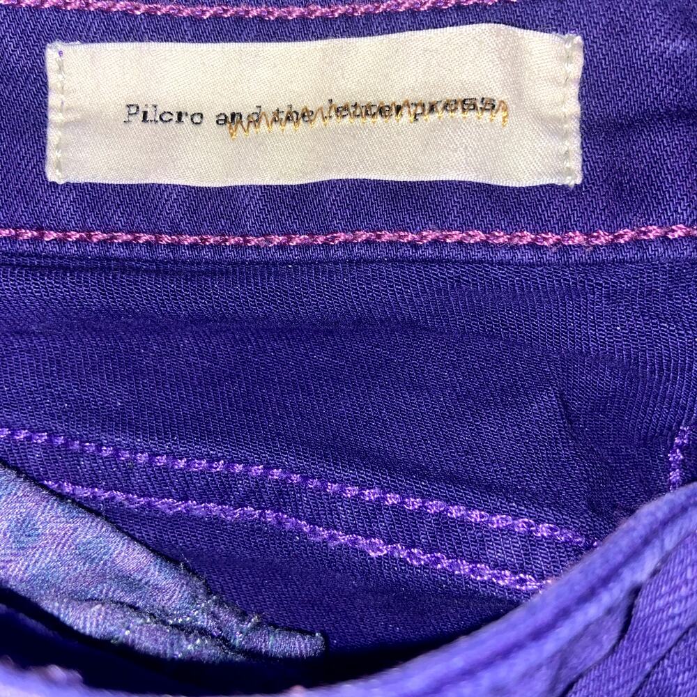 Pilcro and The Letterpress Shorts Women Size 29 Purple Denim Mid Rise ! - Picture 2 of 5